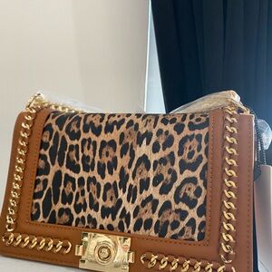 Brown Leopard Crossbody Bag